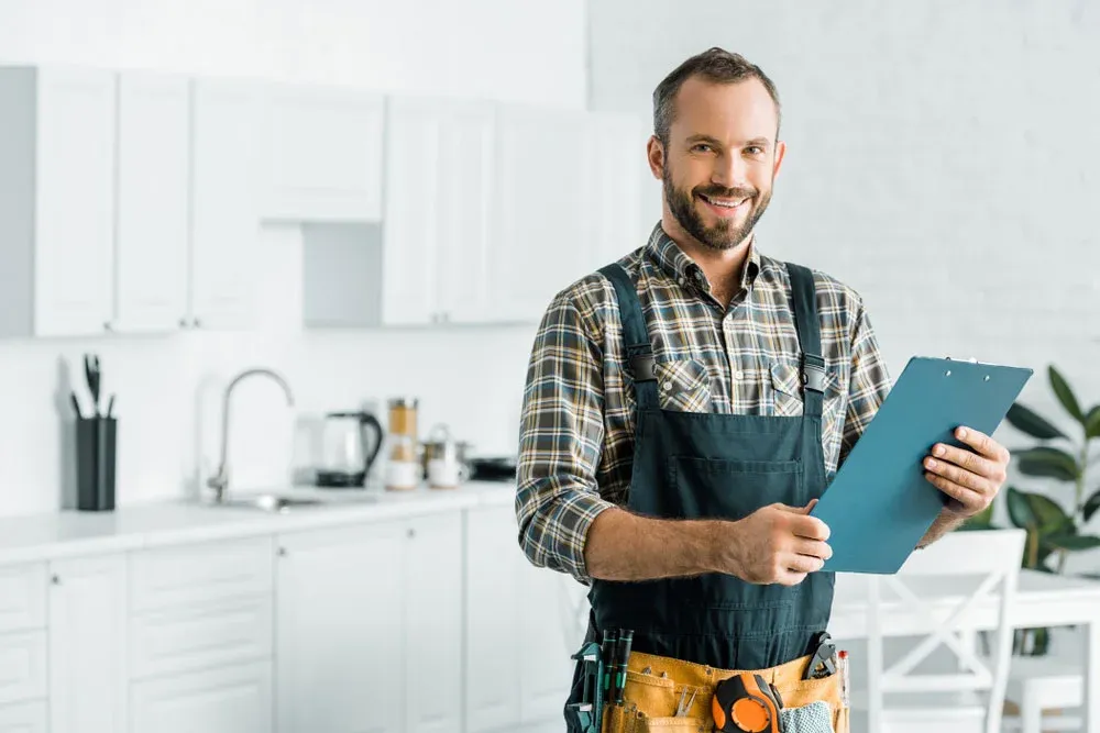 plumber with clipboard